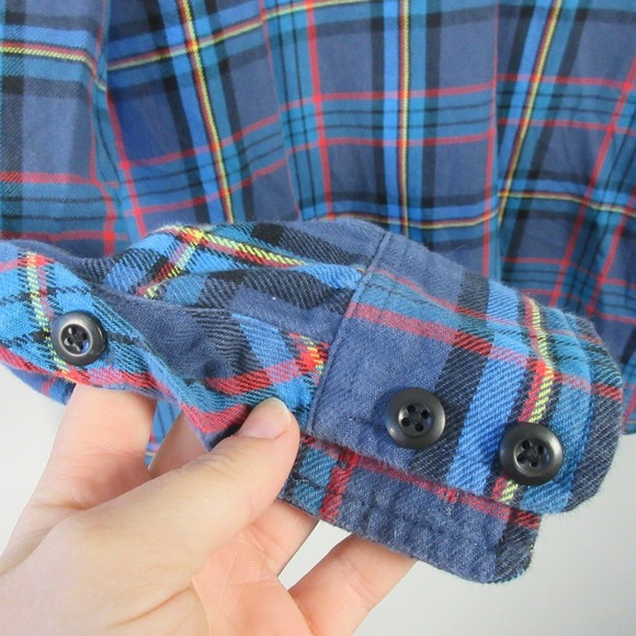 Topo Designs Flannel Shirt Men XXL Blue Plaid Button Up Long Sleeve Casual 496 - Picture 8 of 12